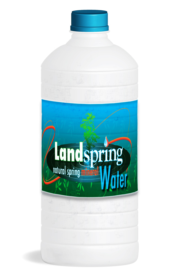 Packaging Illustration and branding for Landspring Mineral Water